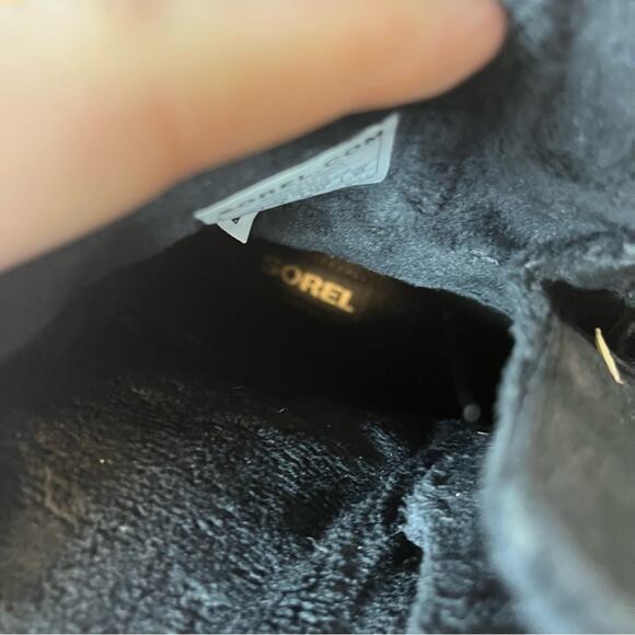 Sorel Fancy Lace Black Leather Lace Up Winter Duck Boots Size 6 - Picture 8 of 8